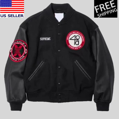 Malcolm X 40 Forty Acres & A Mule Spike Lee Filmworks Black Varsity Men's Jacket