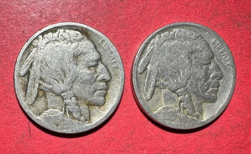 1915 & 1920 US Buffalo Nickels! "Philadelphia" Mint Set of 2! Both Good! Coins!
