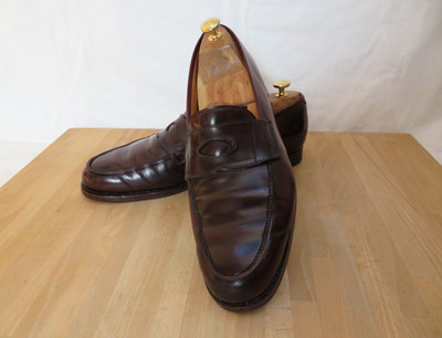 Ed Eduard Meier Penny Loafer Shell Cordovan Burgundy Gr. 11 B / 45 Pferdeleder