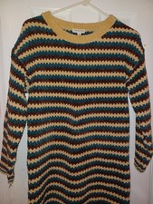 Earthbound Women's Large Knit Sweater Dress Small Long Sleeve Multi Polyester