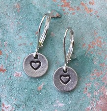 Handcrafted Sundance Charm Artisan jewelry Handmade Earrings Hammered Heart