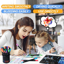 30 Colors Acrylic Paint Pens, Dual Tip Acrylic Paint Markers with Brush Tip a...
