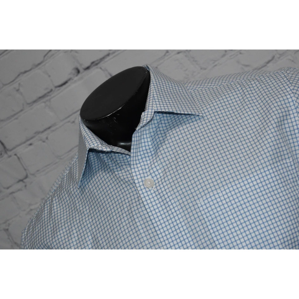 Duluth Trading Co Work Dress Shirt Mens Size Small Blue Plaid Front Pocket - Image 2 of 4