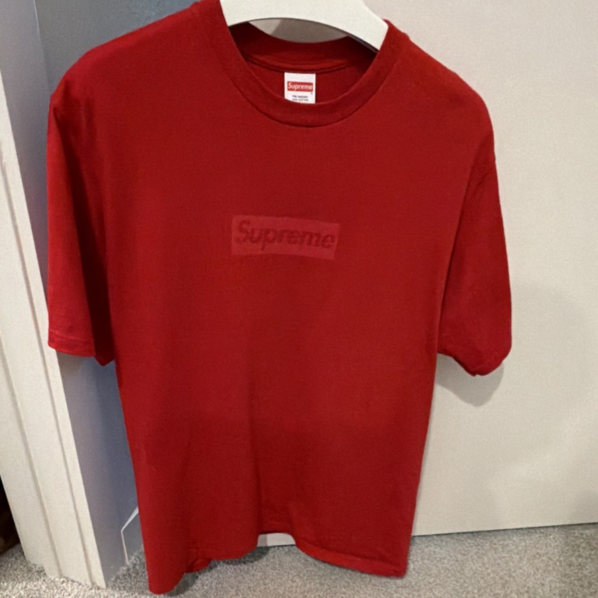 Supreme Tonal Box Logo Tee Red SS23 Size Medium Excellent