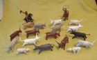 Vintage Marx Western Play Set 60mm Long Horn Steers, Cowboys, Horses