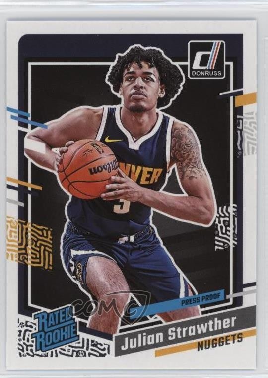 2023-24 Panini Donruss Rated Rookie Silver Press Proof Julian Strawther #242 0c2