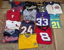 LARGE Mixed Lot of 13 VTG & Modern Jersey+ Jackets 