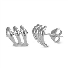 Dolphin Stud Earrings .925 Sterling Silver