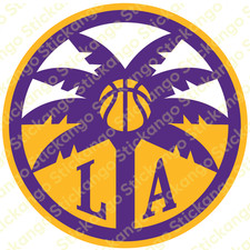 Los Angeles Sparks Sticker 80mm length | toolbox, window, laptop etc. Set of 2