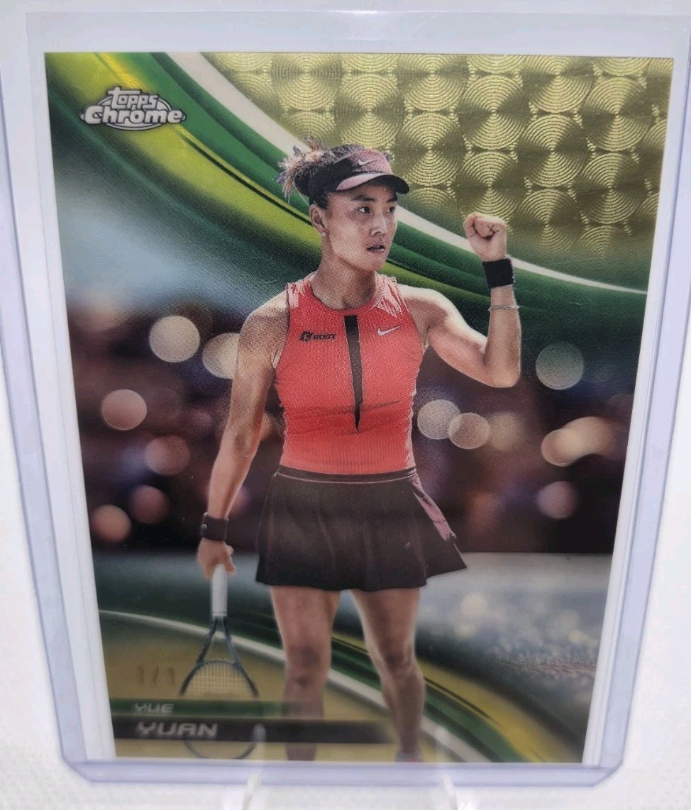 2025 Topps Chrome Tennis Yue Yuan Superfractor 1/1 view 2