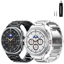 No Gap Stainless Steel Band Compatible with Samsung Galaxy Watch 8 7 6 5 4 Cl...