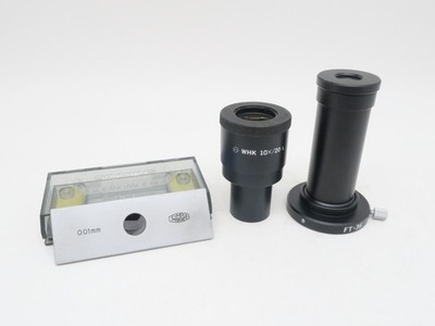 Olympus Micrometer Eyepiece WHK 10x/20 L + Magnifier FT36 for Microscope BH