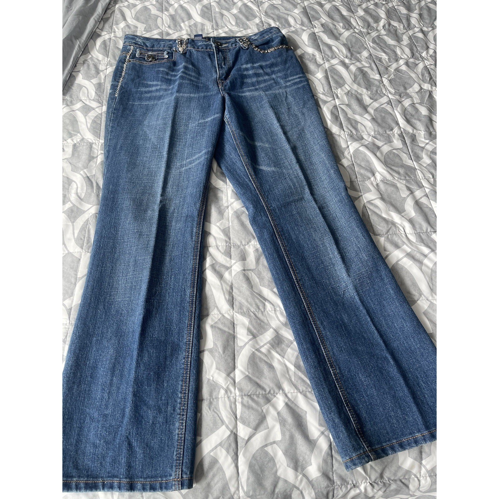 Baccini Jeans with Silver Button Embellishment Tr… - image 3