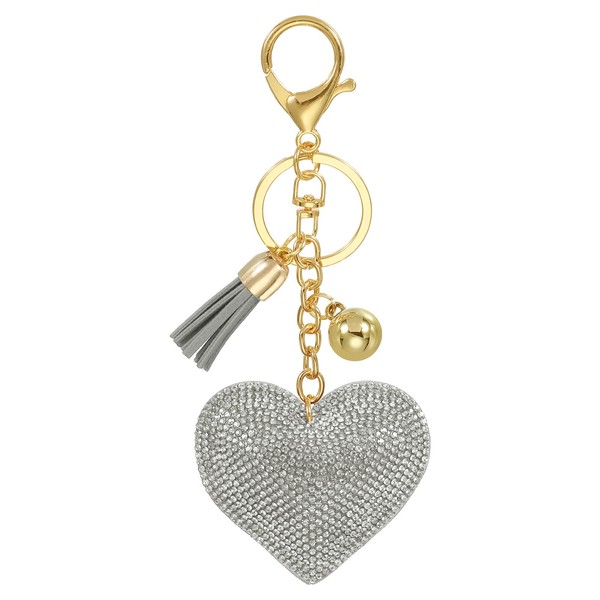 Strass SchlüSselanhäNger, Herzform Bling Accessoires, Grau Mit Mix Farbe-image