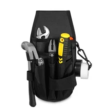5-Pockets Tool Pouch Black Tool Pouch Organization Heavy-Duty Electrician Too...