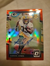 2017 Panini Donruss Optic Football Red Prizm Aaron Jones Rookie /30 SP Auto 135 