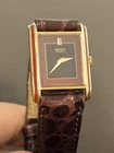 Seiko Tank Art-Deco Style Burgundy Lacquer Circa. 1980's Rare Vintage