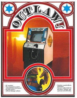 Outlaw Atari Video Arcade Flyer / Brochure / Ad - Excellent