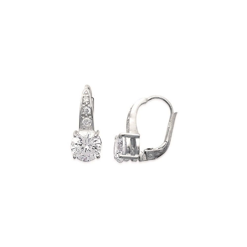 Boucles d'oreilles argent 925 rhodié et oxyde de zirconium pour offrir
