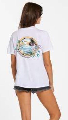 Volcom Women's Hawaiin Island Mahalo Aloha Boyfrend Relaxed Fit Tee T-Shirt - Picture 4 of 4