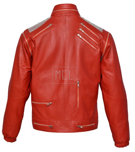 Michael Jackson Beat It MJ weiß, rot & schwarz Herren Lederjacke - alle Größen - Bild 17 von 20
