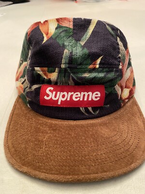 Supreme New York Suede Floral Camp Hat Navy Ss12 Authentic Ebay
