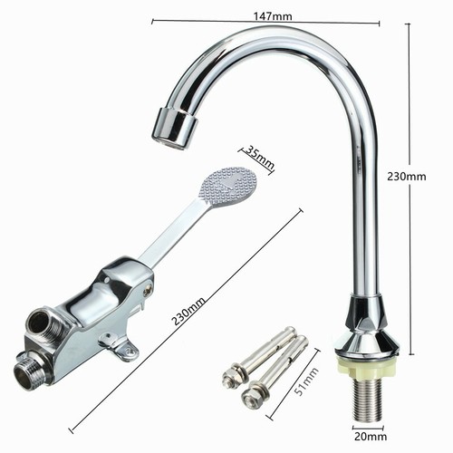 Tap Switch Valve Faucet Cold Water Floor Foot Pedal Control Tap Bathroom Home AU - Picture 2 of 13