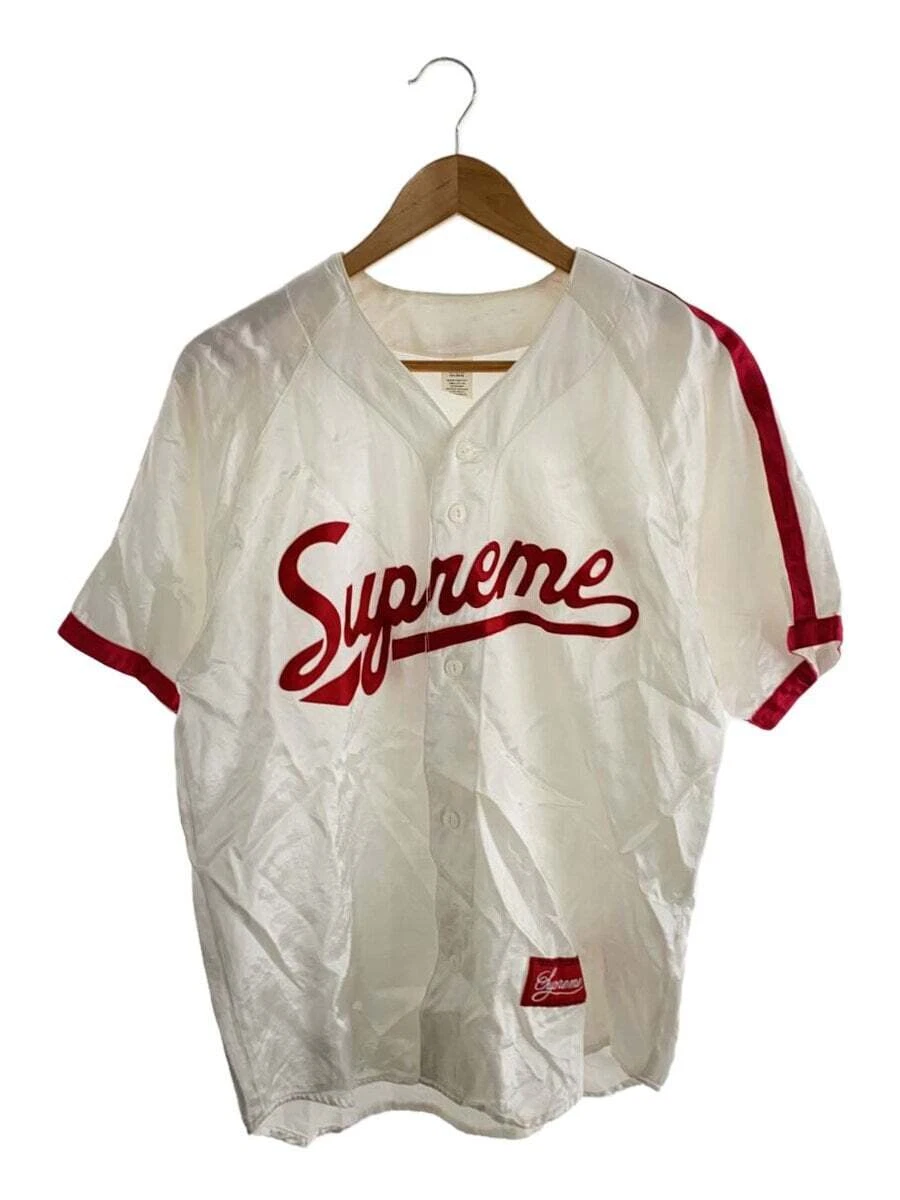 Supreme MAILLOT DE BASEBALL SATIN chemises manches courtes coton blanc S Occasion