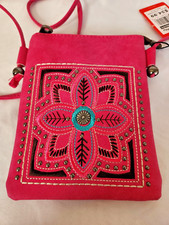American Bling Pink Suede Crossbody Western Style Purse New with tags