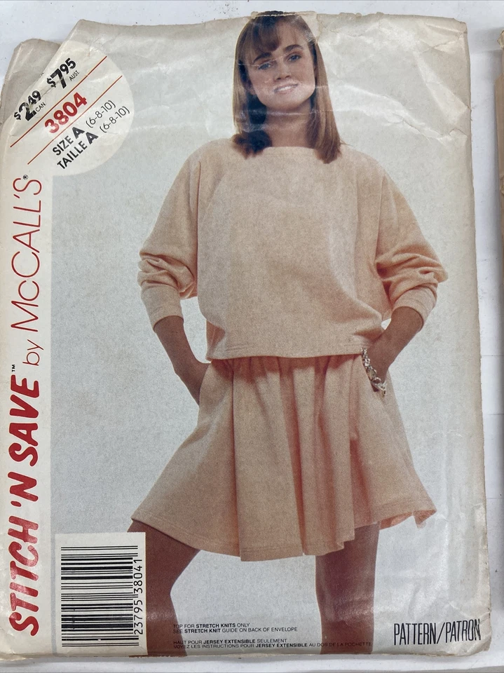 Vintage 80s Uncut Factory Folded Lot Of 5 Patterns Size 6 8 10 C19E - Image 4 of 4