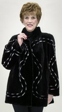 Clearance! Reversible Black Onyx Sheared Beaver Fur Jacket- Size 14-16