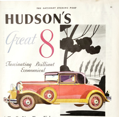 1930 Hudson Great Eight Advertisement Automobilia Antique Car Vehicle DWJJ19