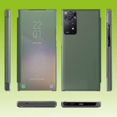 Für Xiaomi Redmi Note 11 Pro 5G Carbon Clear View Cover Hülle Case Grün
