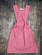 Vintage 1950s Coral Pink Volunteer Pinafore Apron Fashion Seal Sz Small Hospital