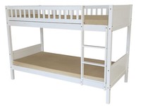 Domino Wooden Bunk Bed in Grey & White, Kids Bedroom Furniture, 2x 3FT Beds