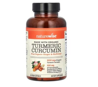 NatureWise, Organic Turmeric Curcumin, 90 Vegan Capsules