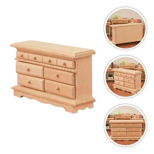 Small Cabinet Furniture Wood Miniature Model Miniature Cabinet Figurines - Picture 6 of 12
