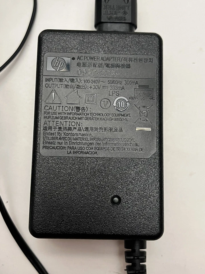 Cable adaptador de corriente alterna original HP compatible con Deskjet 1055 modelo 0957-2286 genuino Foto 4 de 4