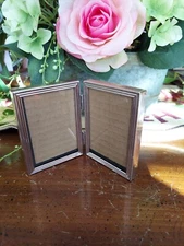 Green Tree Gallery Double Photo Frame Metal 3 X 2.5" picture Tabletop or Wall