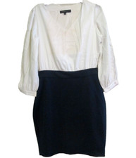 Liquid New York Mixed Media Split Sleeve Work Office Pencil Dress Size 12