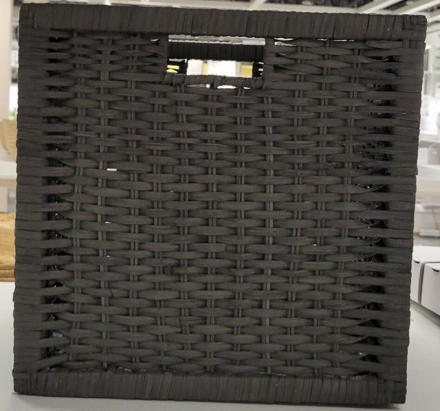 Ikea Branas Basket Rattan 002.824.05 Woven Natural Grey 12.5 .5 .5" for
