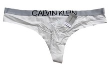 Calvin Klein Women's Statement 1981 White Thong Panty QF5493 100