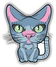 Cute Cat Car Bumper Sticker Decal