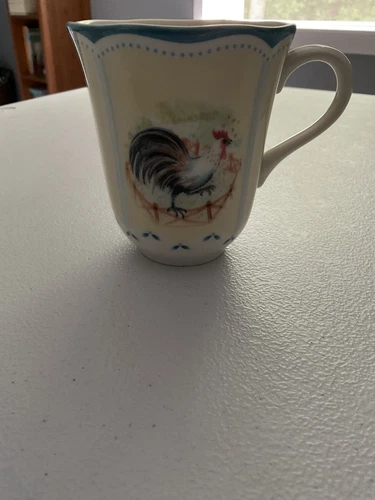 Lenox Provencal Garden Rooster (2) tall coffee mugs