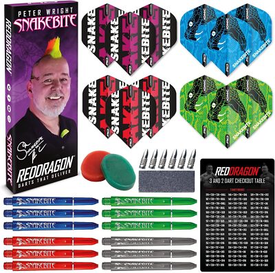 Red Dragon Peter Wright Snakebite Zubehörpakete Dart 4 Sets Fly Home Sport