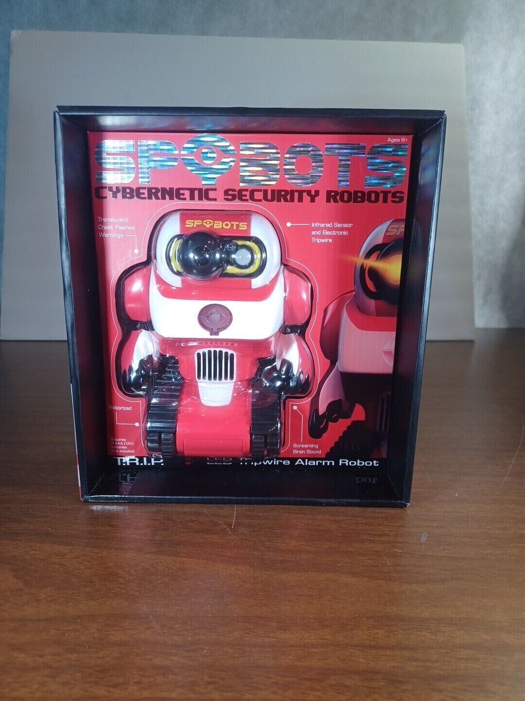 SPYBOTS Cybernetic Security Robots Red T.R.I.P. LED Tripwire Alarm Robot