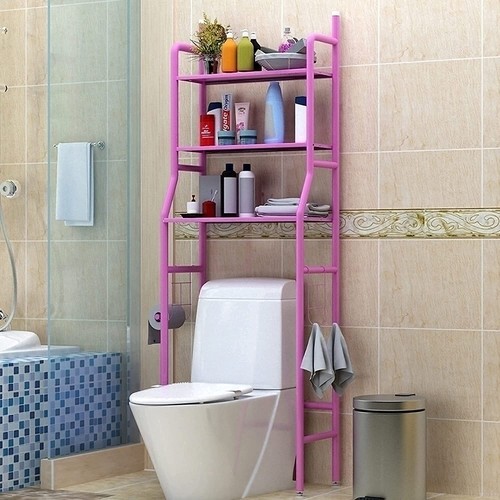 3 Shelf Over The Toilet Bathroom Space Saver Metal Towel Storage Rack Waterproof - Picture 18 of 18