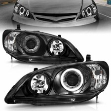 Anzo 121059 Projector Halo Headlights Black For 2004-2005 Honda Civic Anzo 121059 Projector Halo Headlights Black For 2004-2005 Honda Civic