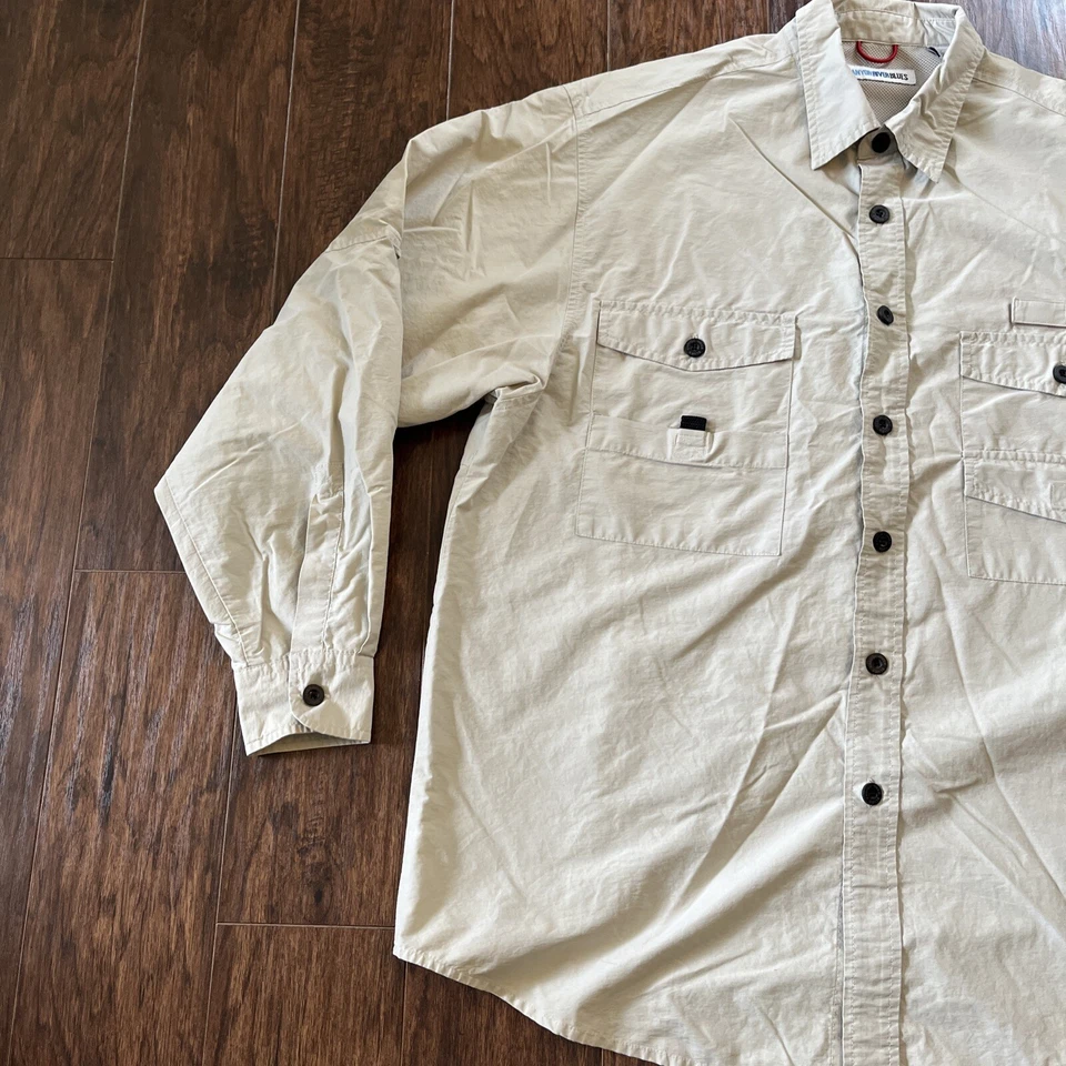 Camisa Canyon River Azul Abotonada Caqui Talla Grande Foto 2 de 4