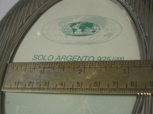 Florence Italy Sterling Silver Table Top 5" Wide by 7" Tall Oval Photo Frame - Picture 8 of 9